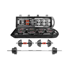 GENERICO - Maleta 50 kg + Barra Recta + Mancuernas Galvanizadas