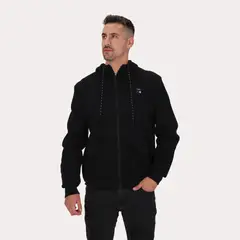 GANGSTER - Poleron Full Zipper Fleece Block Negro
