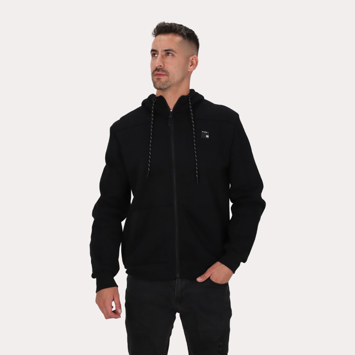 GANGSTER - Poleron Full Zipper Fleece Block Negro Gangster