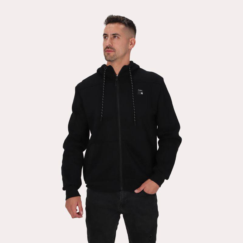 GANGSTER - Poleron Full Zipper Fleece Block Negro Gangster