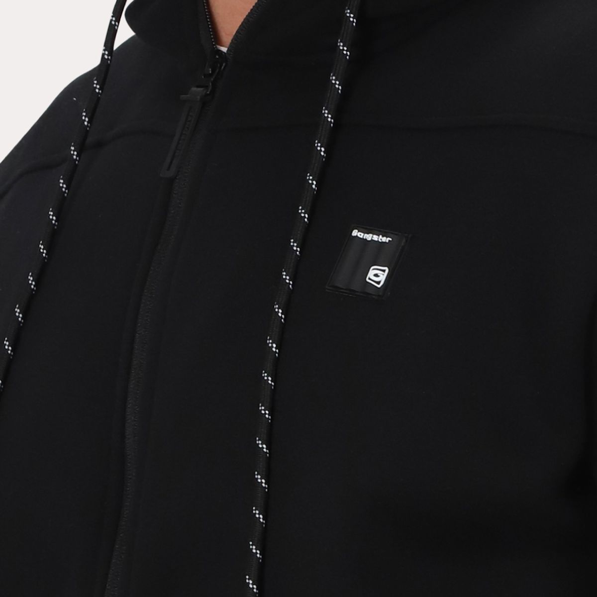 GANGSTER - Poleron Full Zipper Fleece Block Negro Gangster
