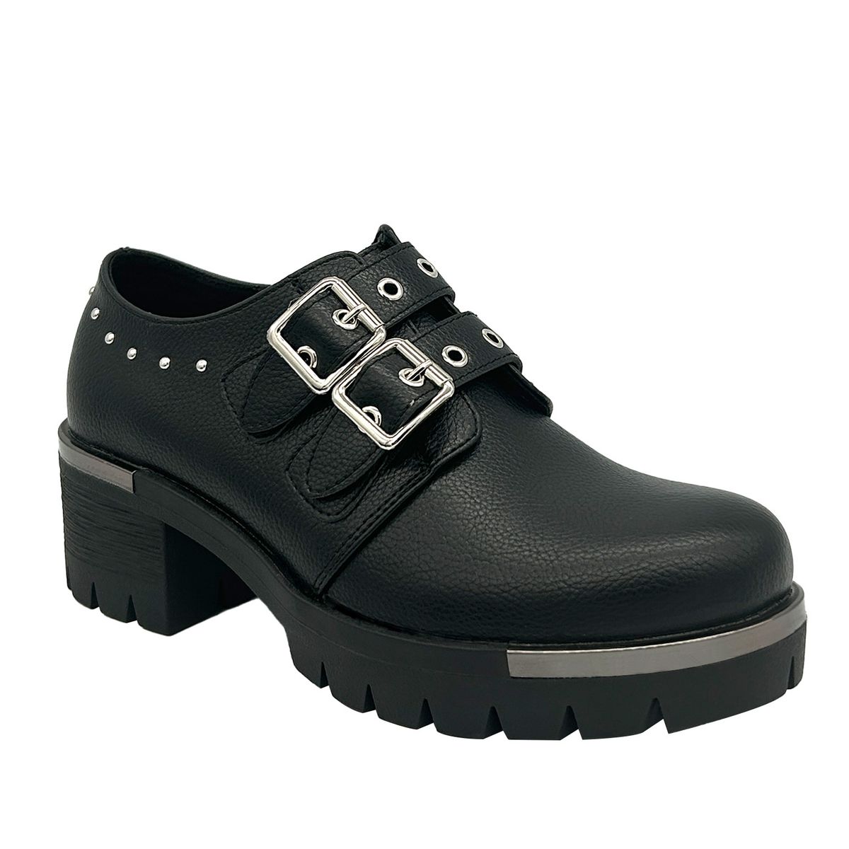 DINASTELLA - Botin para mujer color Negro, doble correa, bajo el tobillo