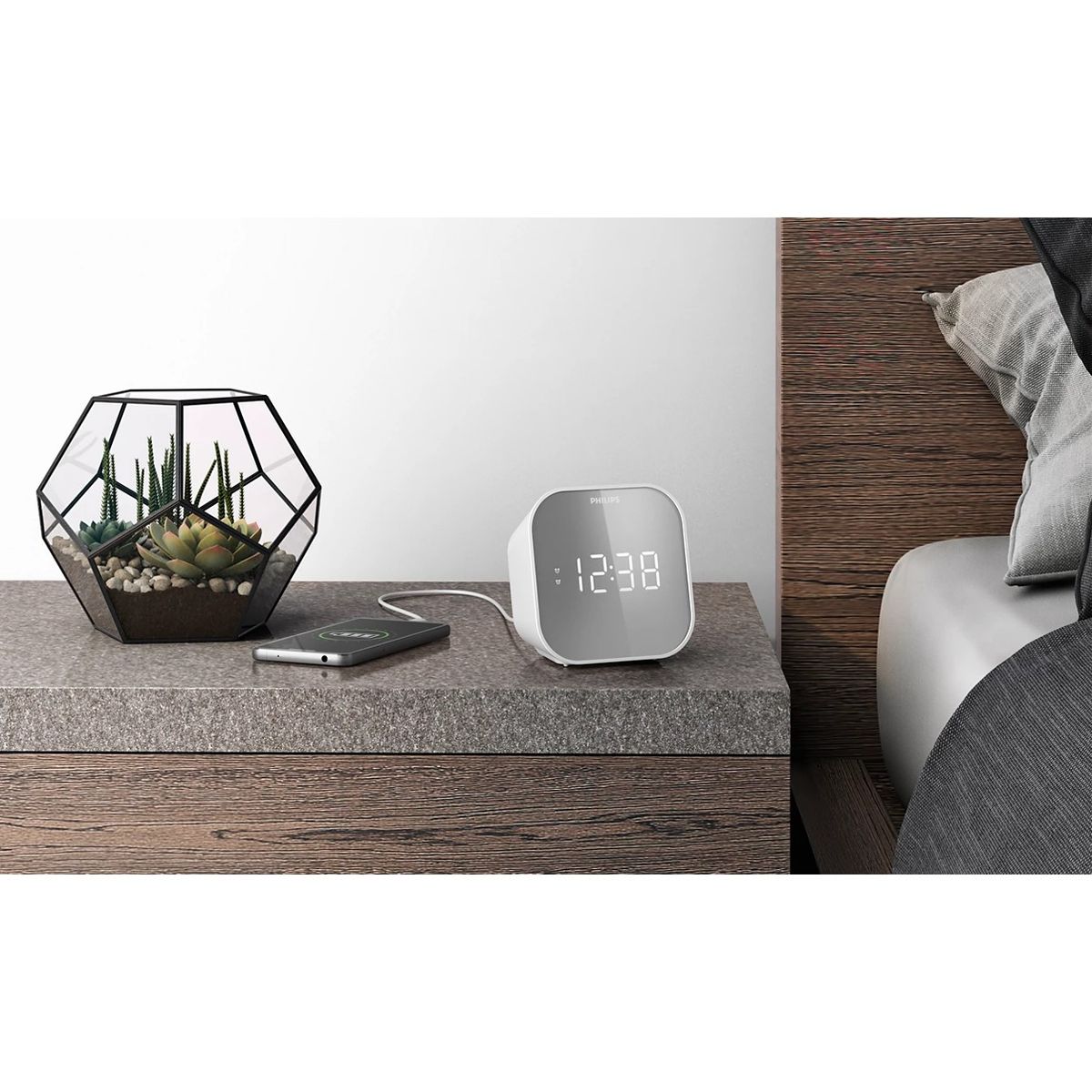 PHILIPS - Radio Reloj Despertador Philips TAR4406 Espejo
