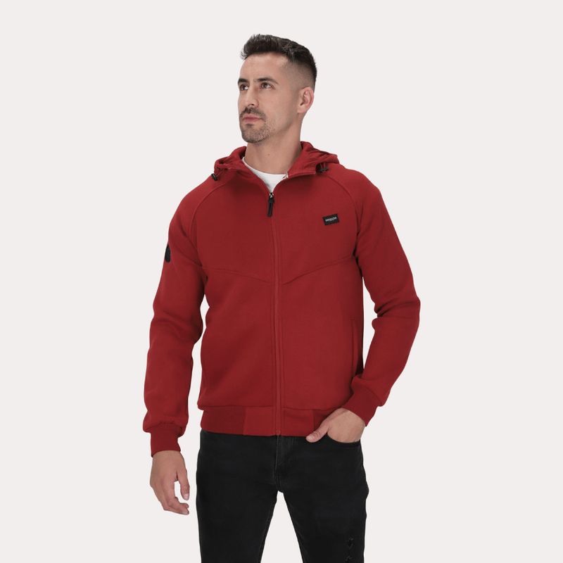 GANGSTER - Poleron Full Zipper Fleece Route Rojo Gangster