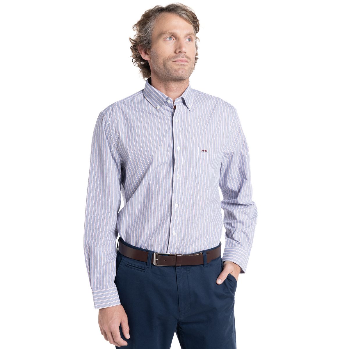 MCGREGOR - Camisa Hombre Manga Larga Rockefeller Algodon Slim Fit MCGREGOR