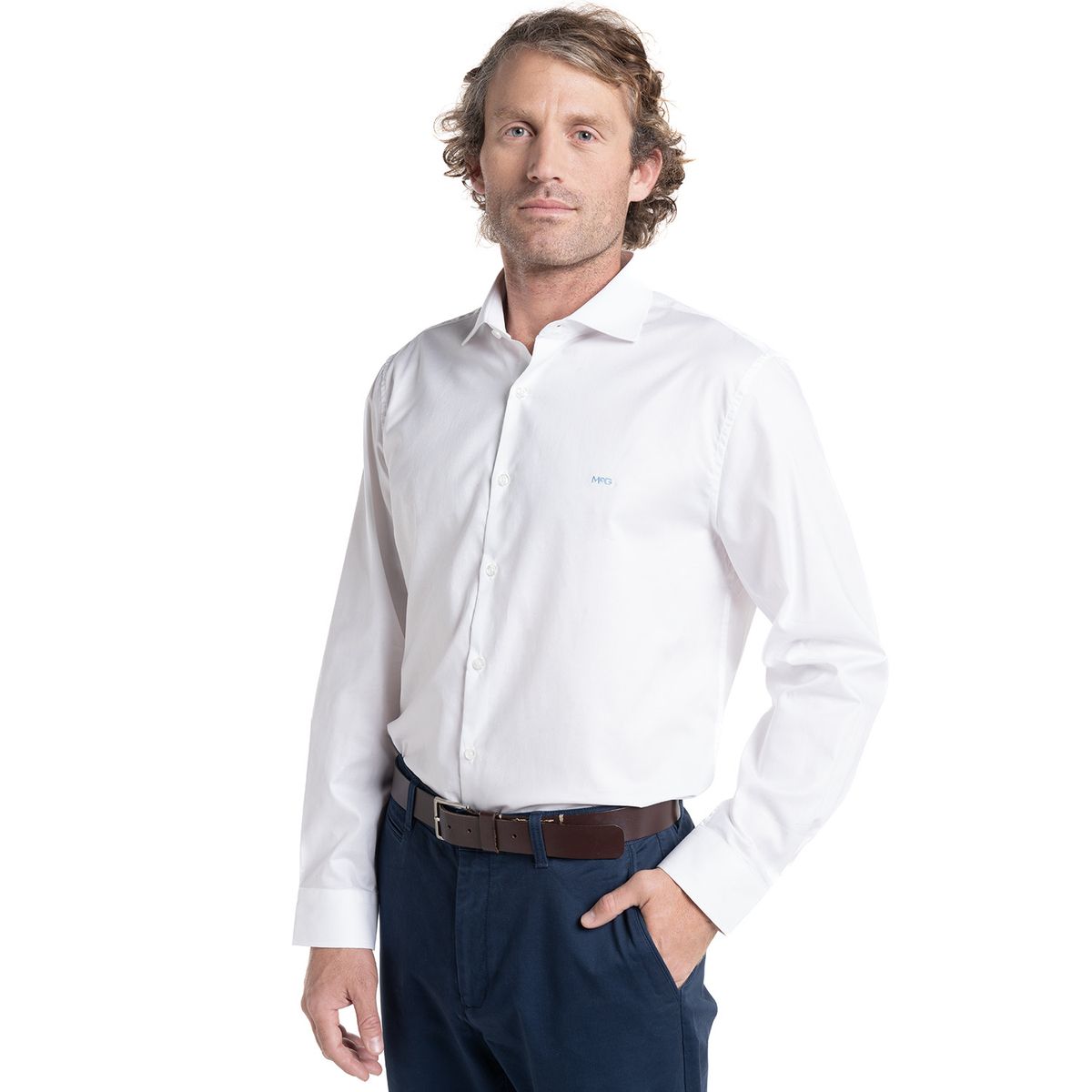 MCGREGOR - Camisa Hombre Manga Larga Jacquard Harlem Algodon Slim Fit MCGREGOR