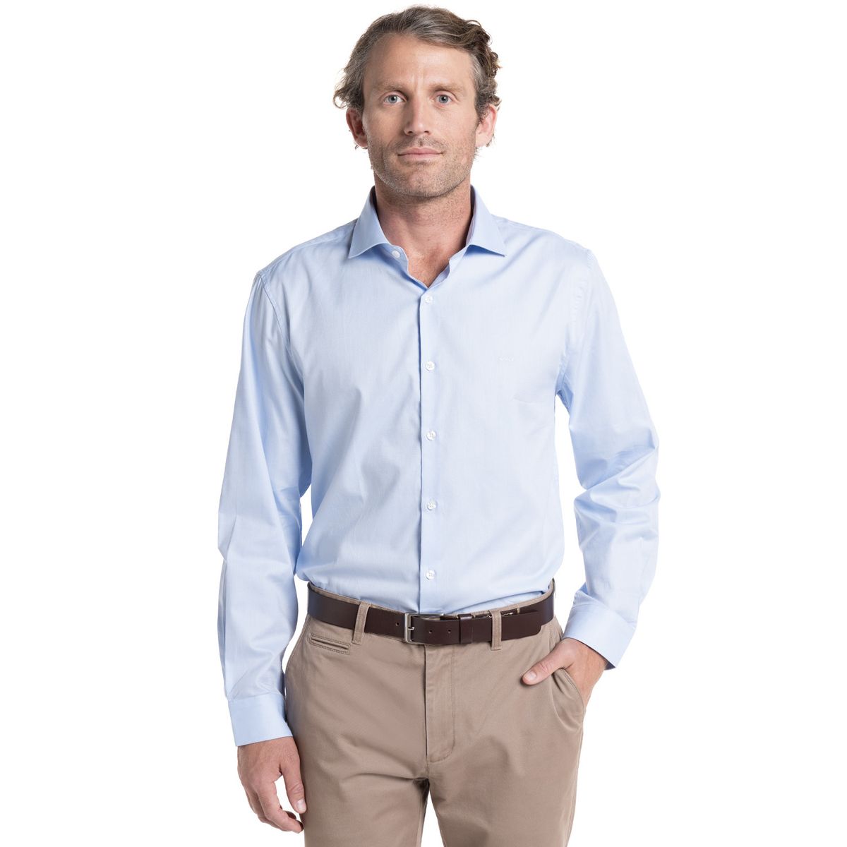 MCGREGOR - Camisa Hombre Manga Larga Jacquard Harlem Algodon Slim Fit MCGREGOR