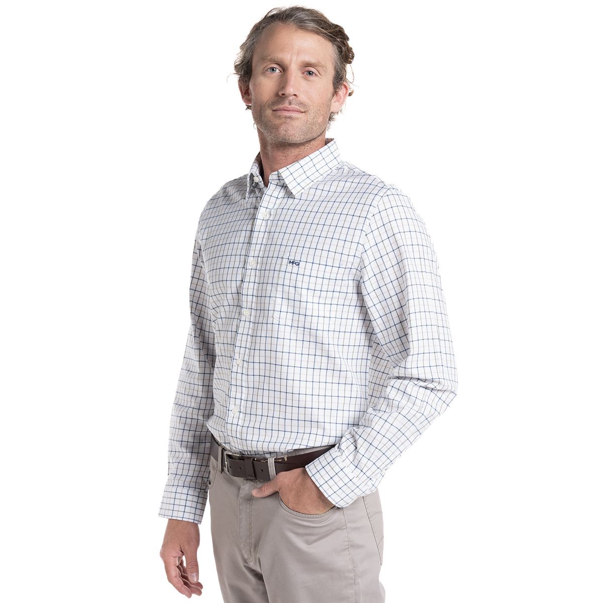 MCGREGOR - Camisa Oxford Hombre State Island Algodón Manga Larga Slim Fit MCGREGOR