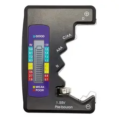 GENERICO - Probador Digital de Baterías AA, AAA, 9V y Botón
