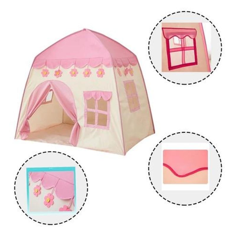 GENERICO - Casita de Juegos Plegable para Niños Rosa de 1.3m