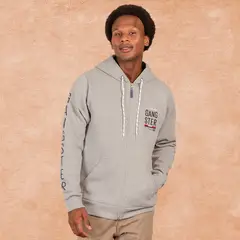 GANGSTER - Poleron Full Zipper Fleece Border Azul Marino