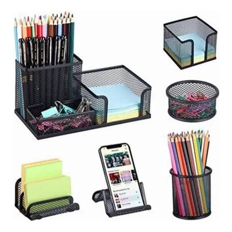 GENERICO - Kit Organizador de Escritorio 7 en 1 con Soporte Celular