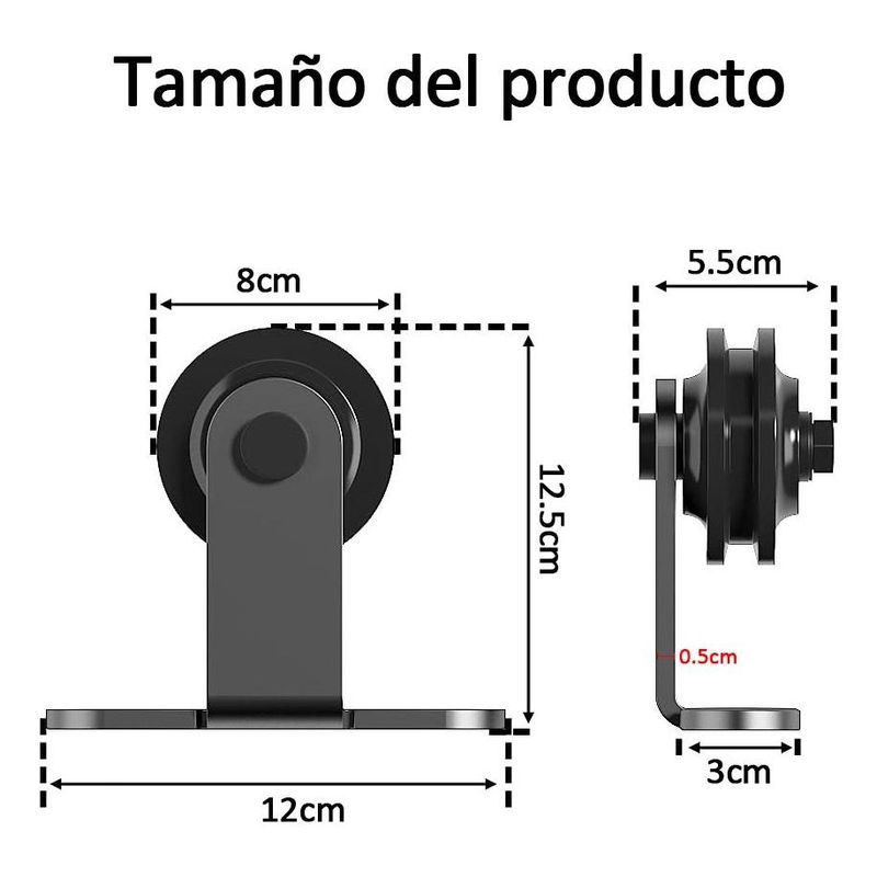 GENERICO - Kit para Instalar Puertas Correderas de Acero al Carbono