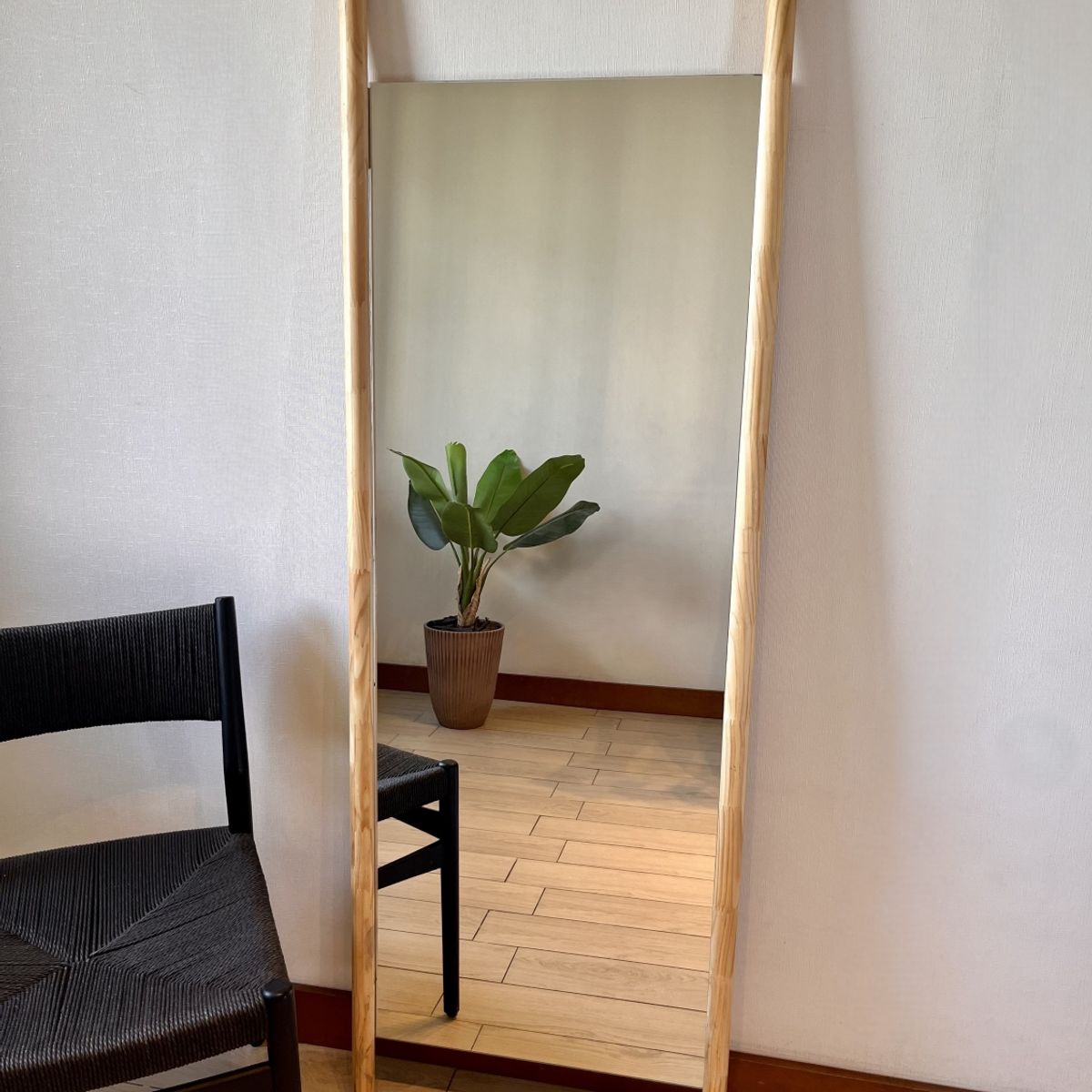 GENERICO - Espejo Madera Rectangular 56x165 cm Piso y Pared Bali