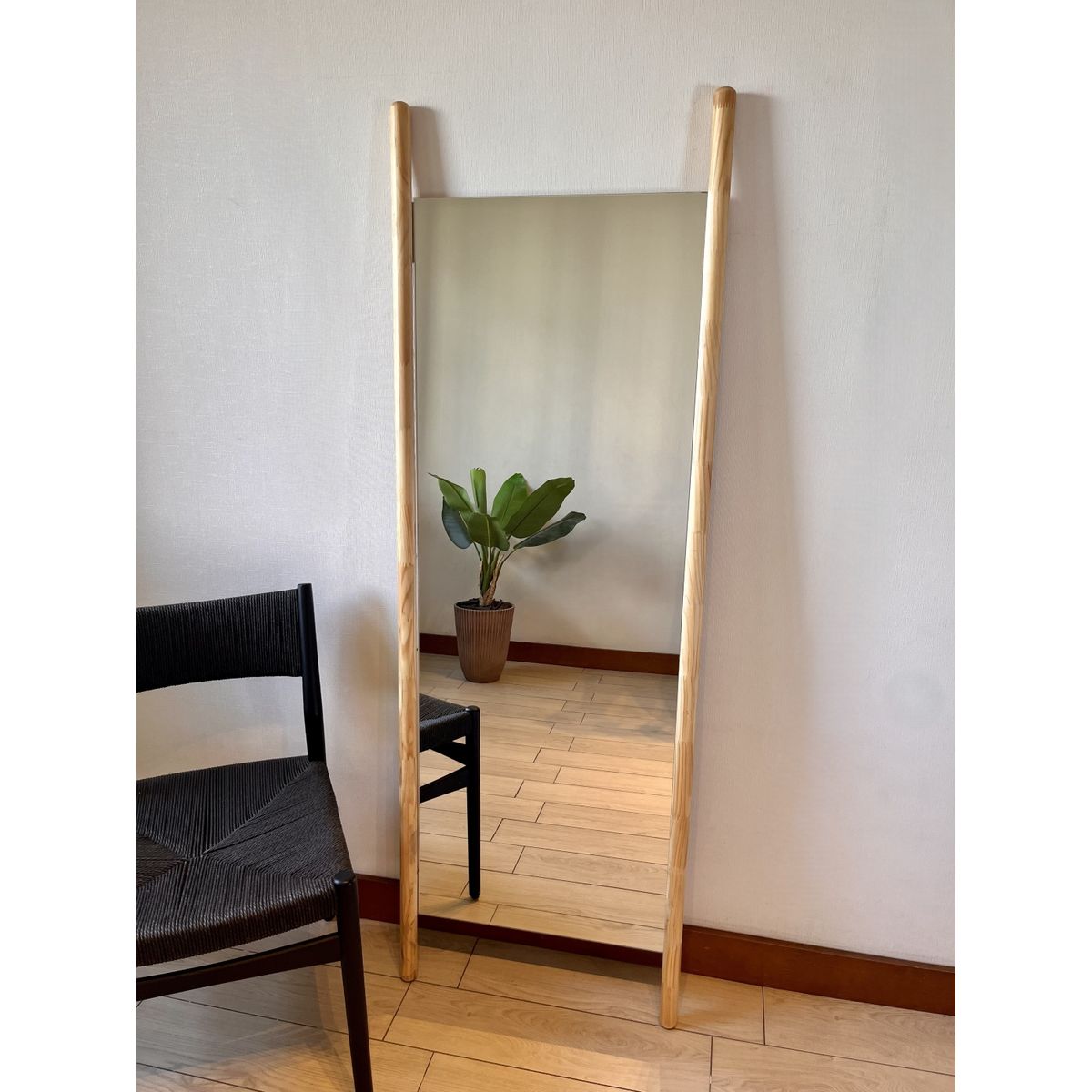 GENERICO - Espejo Madera Rectangular 56x165 cm Piso y Pared Bali