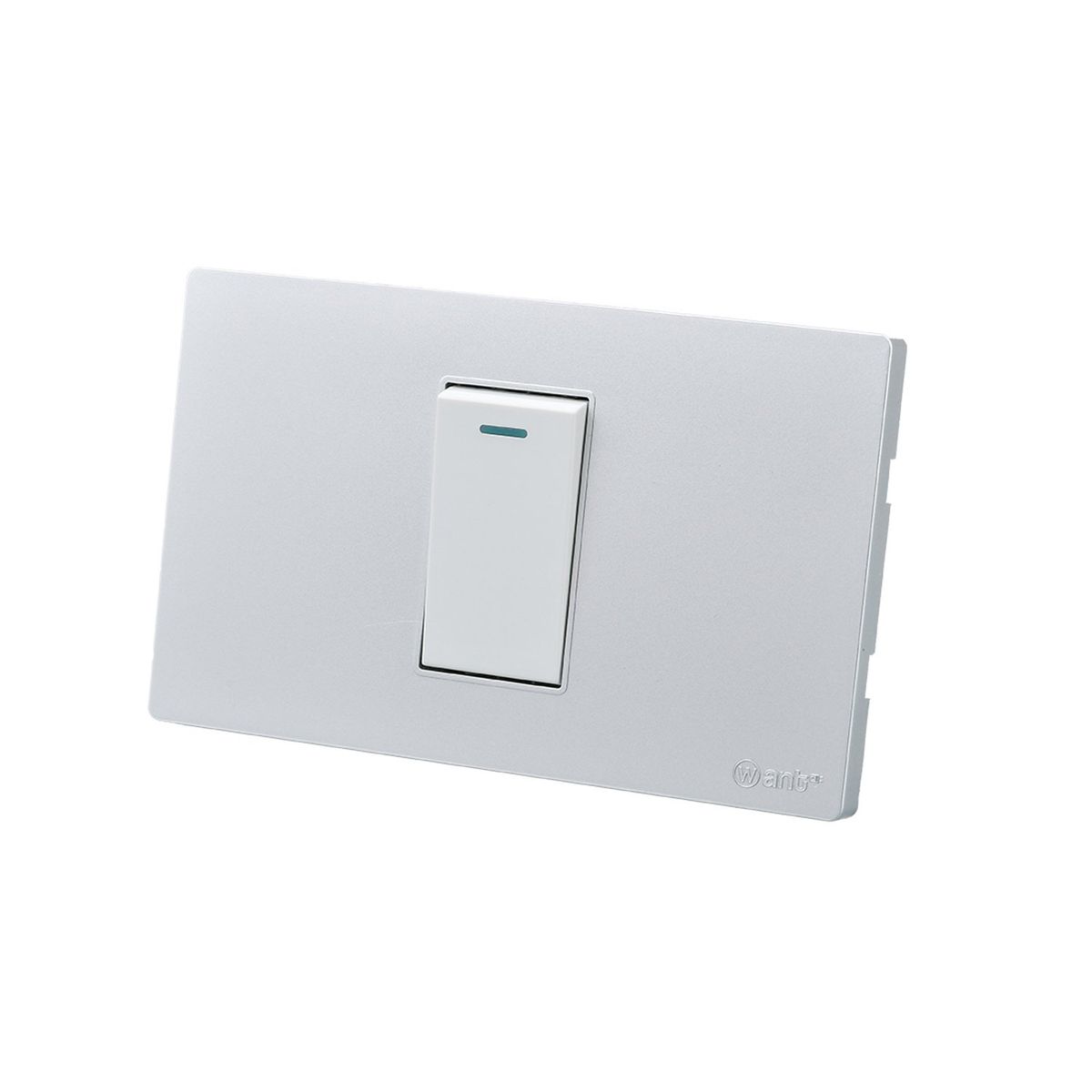 WANT - Pack 5 Interruptores Simple Metálico 9/12 16A - Gris  Blanco