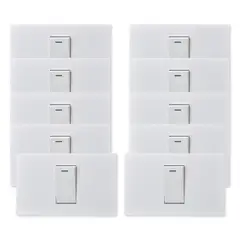 WANT - Pack 10 Interruptores Simple Metálico 9/12 16A - Blanco