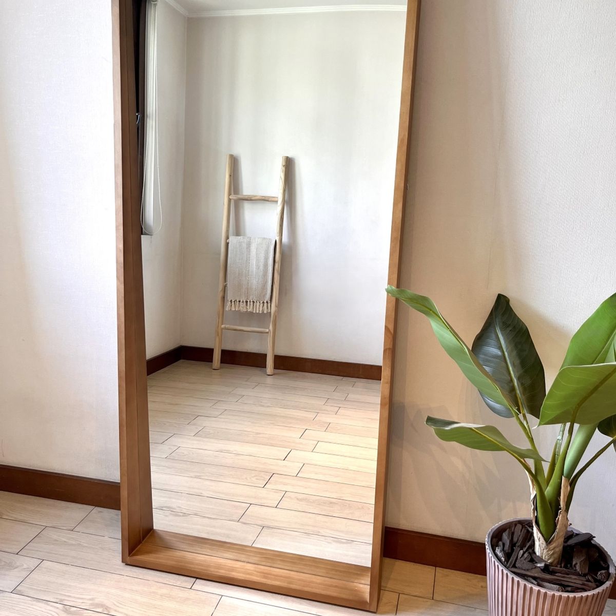 GENERICO - Espejo Madera Rectangular 80x170 cm Piso y Pared Sereno