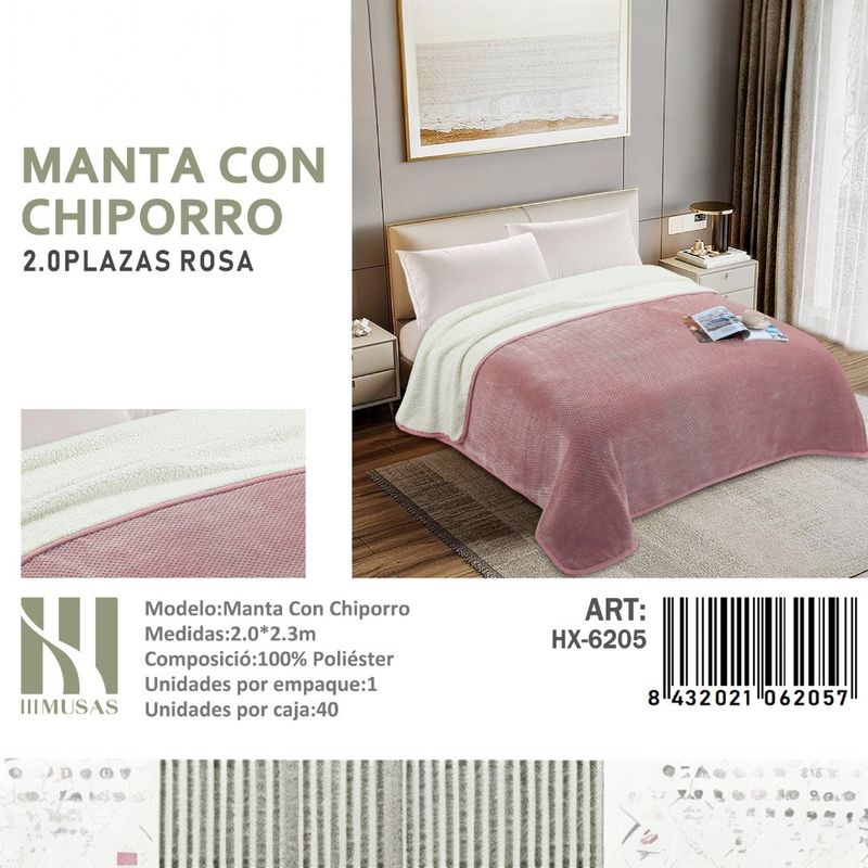 ANGELES DEL HOGAR - MANTAS FRAZADAS CON CHIPORRO 2 PLAZAS