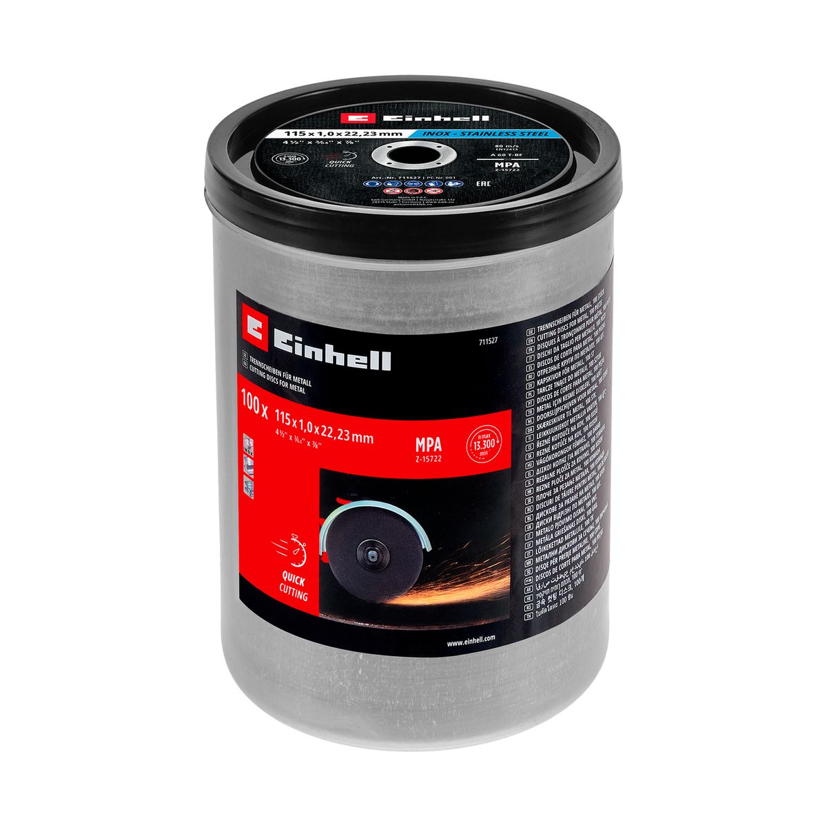 EINHELL - Set 100 Discos Corte Metal Inox 115X1MM Einhell 49711527