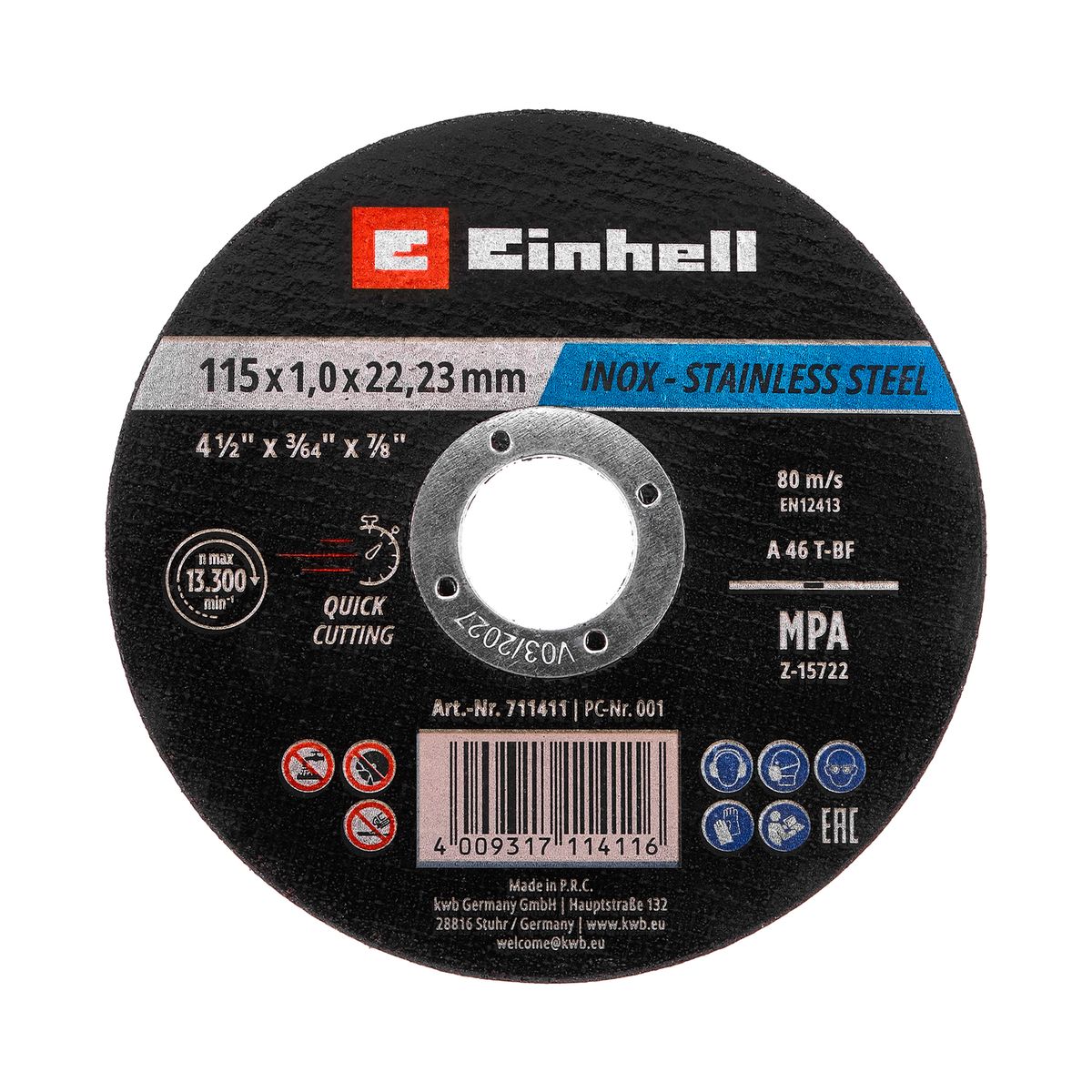 EINHELL - Set 100 Discos Corte Metal Inox 115X1MM Einhell 49711527