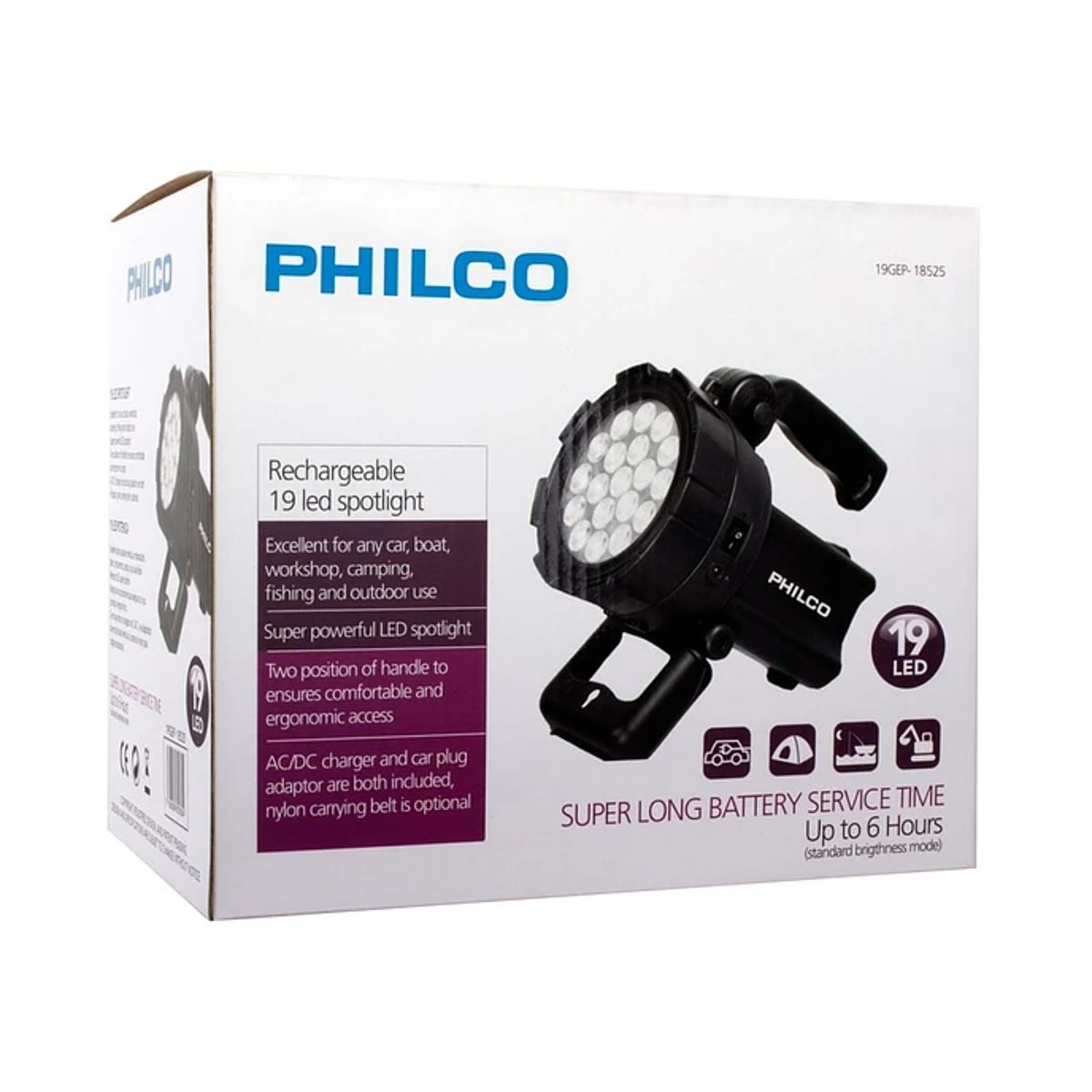 PHILCO - Foco recargable 19 Led Philco