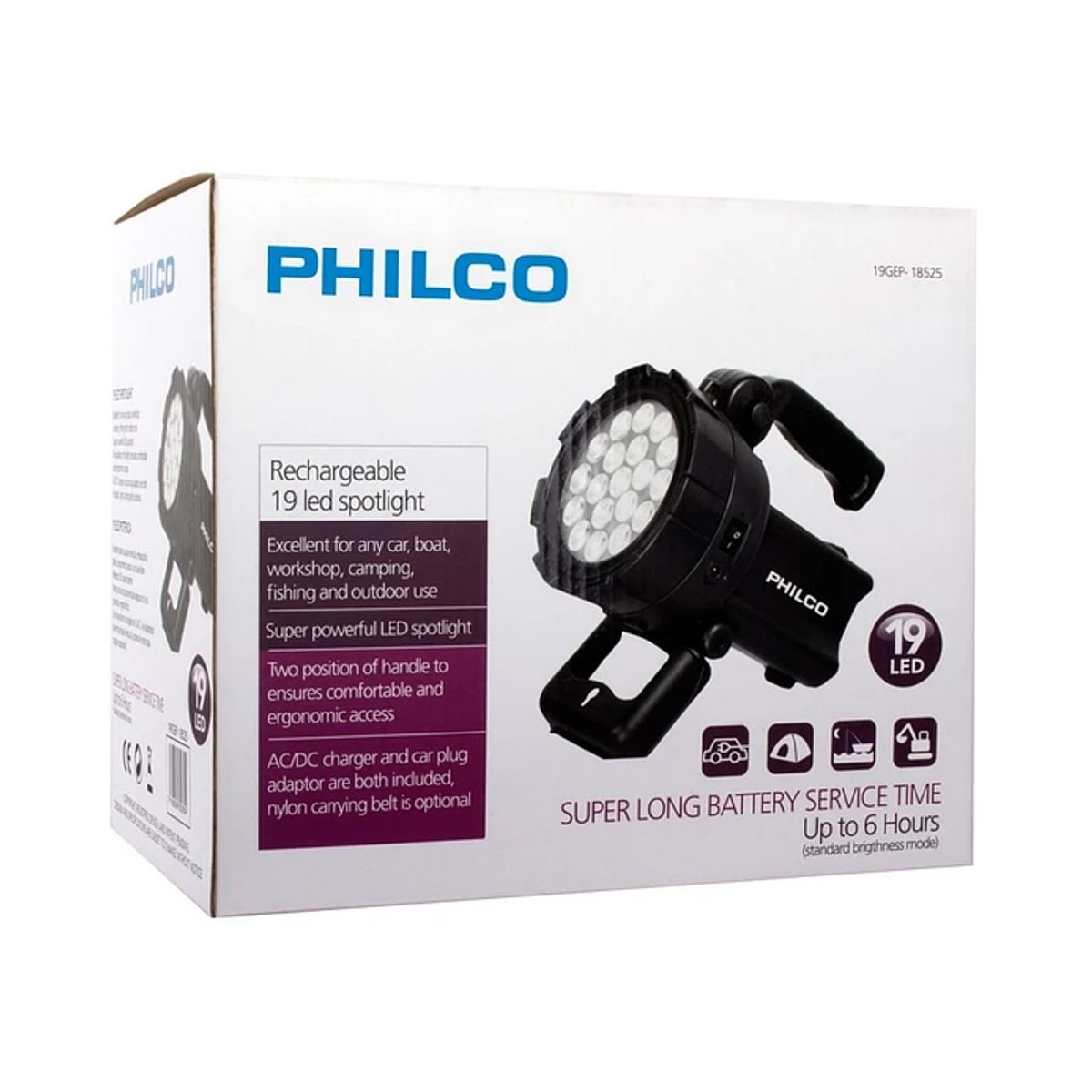 PHILCO - Foco recargable 19 Led Philco