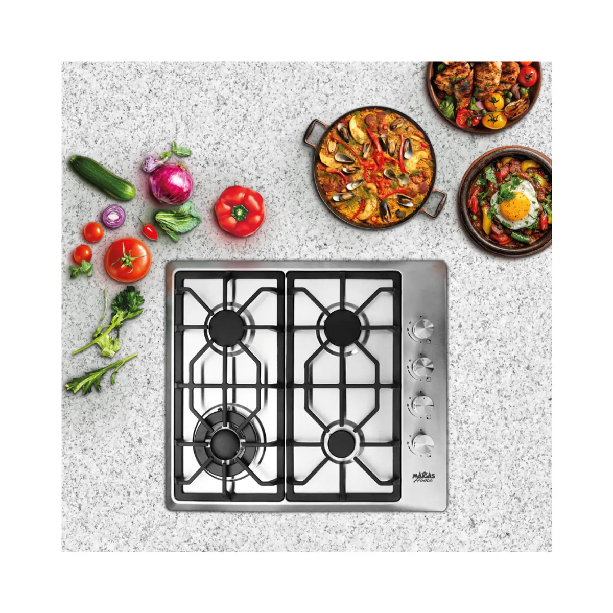 MAIGAS - Encimera a Gas 4 platos High Quality HBS4525