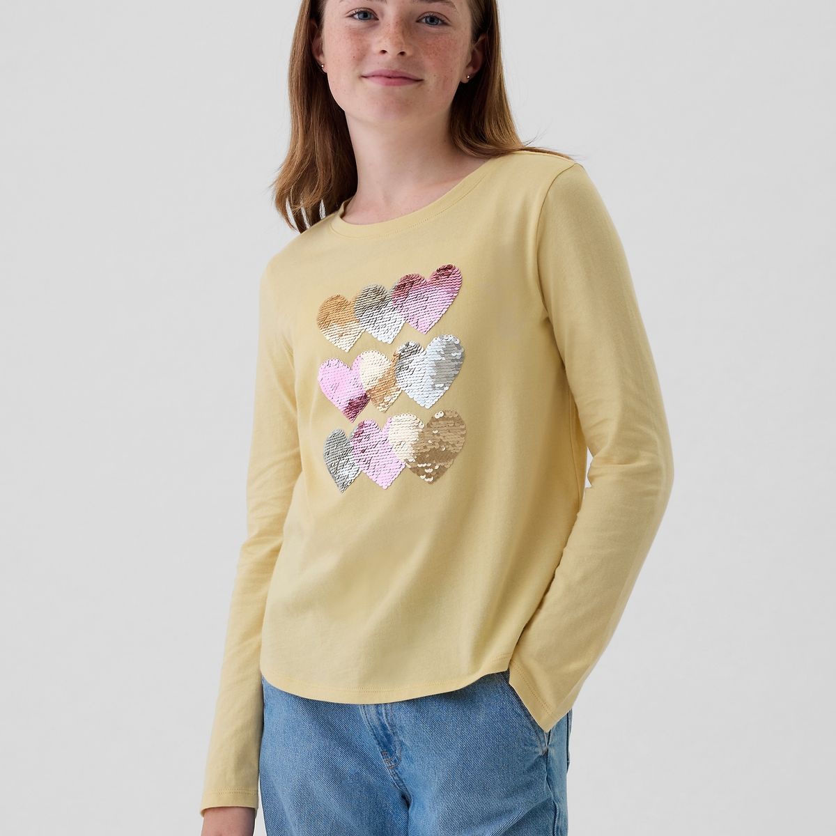 GAP - Polera Niña Flippy-Sequin Amarillo
