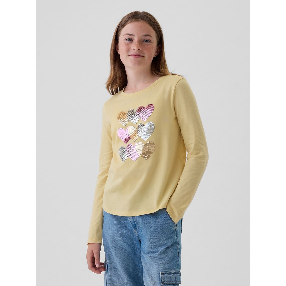 GAP - Polera Niña Flippy-Sequin Amarillo
