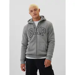 GAP - Polerón Hombre Logo Sherpa Gris
