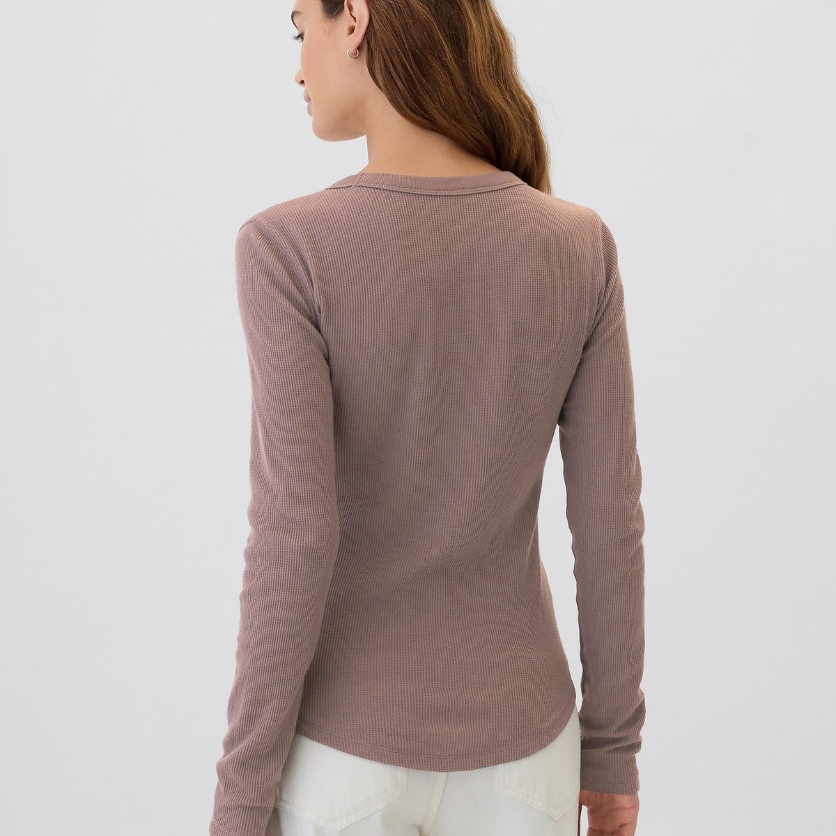 GAP - Polera Mujer Waffle Café