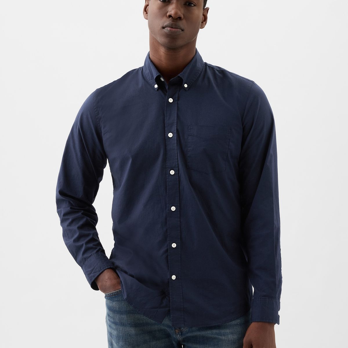GAP - Camisa Hombre Popelina Azul