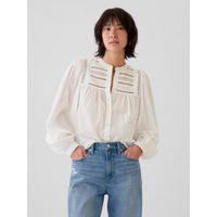 Camisa Mujer Lace Trim Blanco