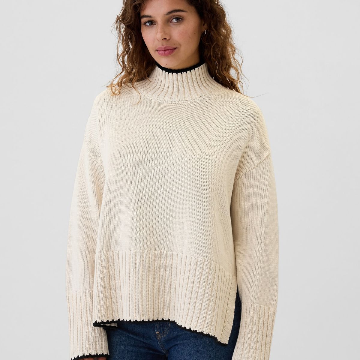 GAP - Sweater Mujer Mockneck Beige