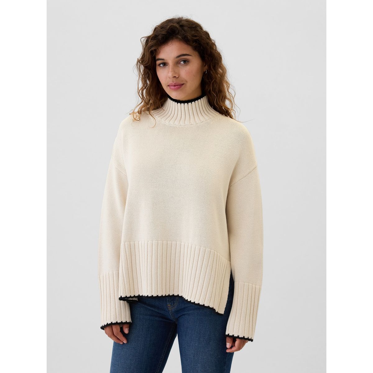 GAP - Sweater Mujer Mockneck Beige