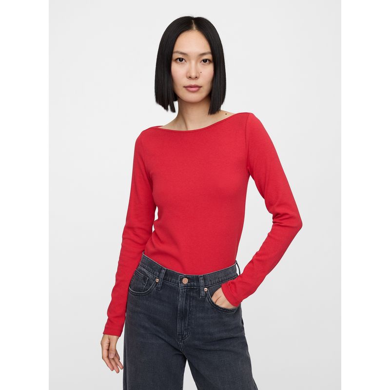 GAP - Polera Mujer Bateau Rojo