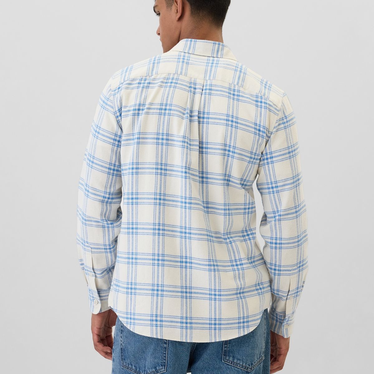 GAP - Camisa Hombre Franela Beige