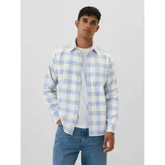 GAP - Camisa Hombre Franela Beige