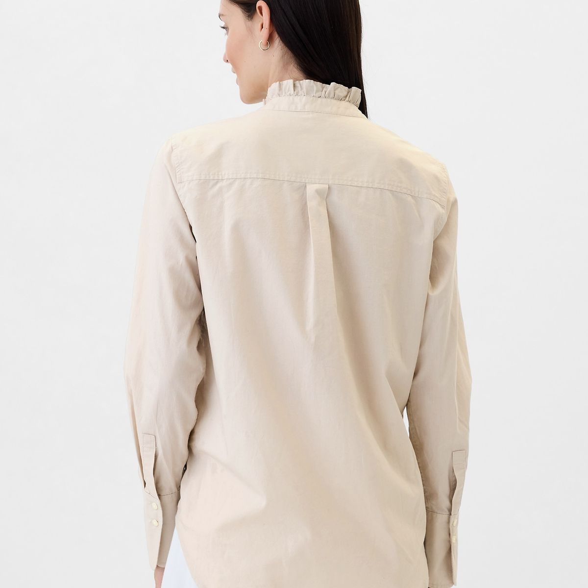 GAP - Camisa Mujer Classic Popelina Beige