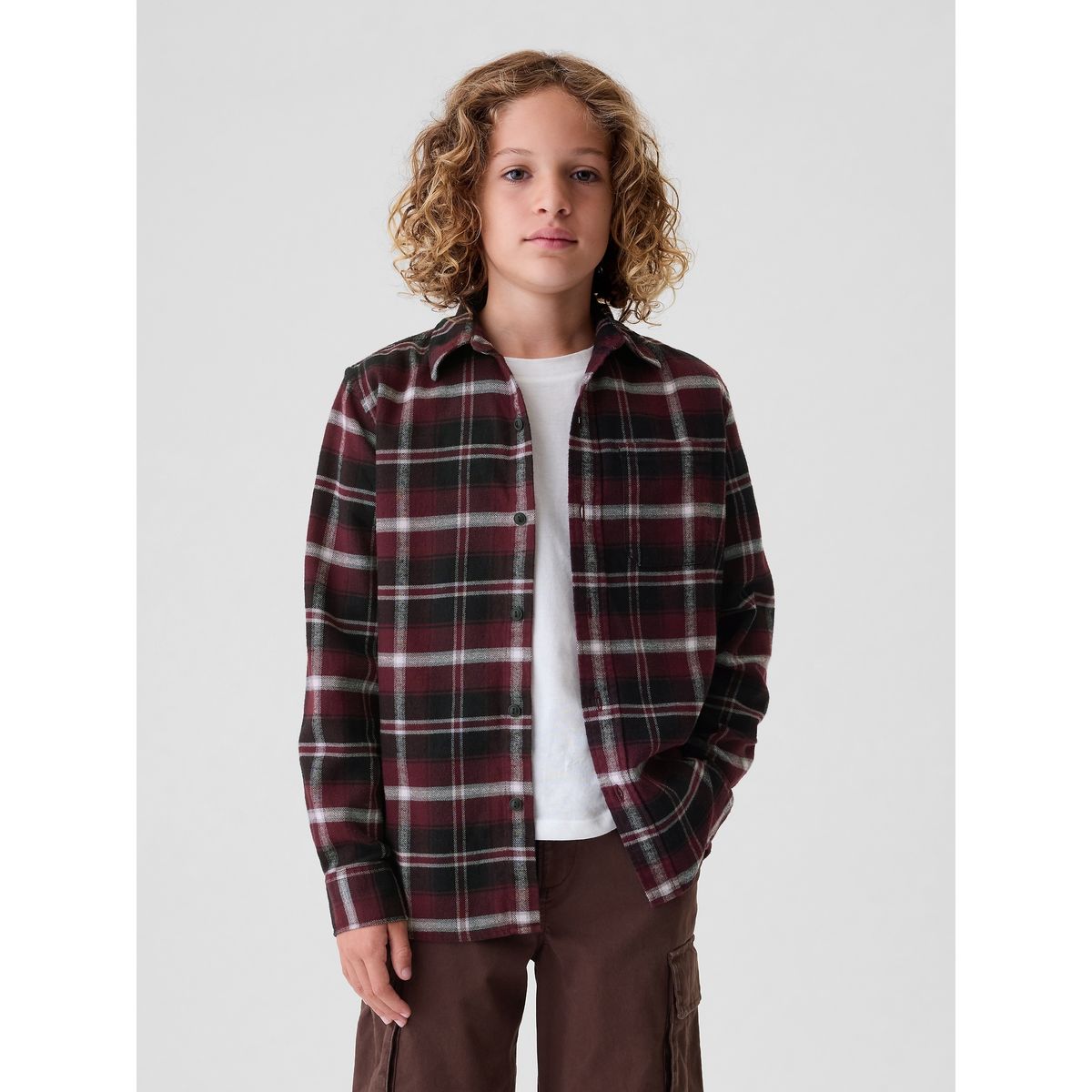 GAP - Camisa Gap Franela Manga Larga Niño Rojo