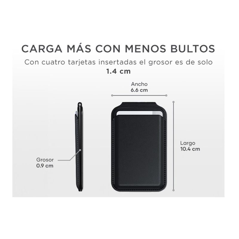 GENERICO - Tarjetero Magnético De Cuero Compatible Con Magsafe iPhone Azul Oscuro