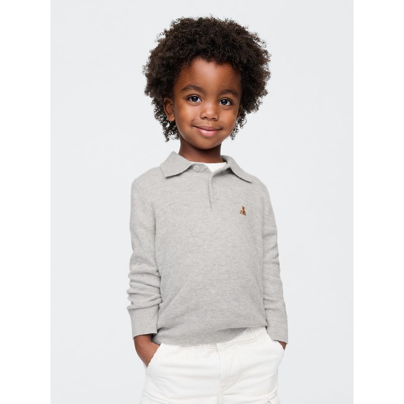 GAP - Sweater Bebé Niño Polo Pique Gris