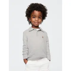 GAP - Sweater Bebé Niño Polo Pique Gris