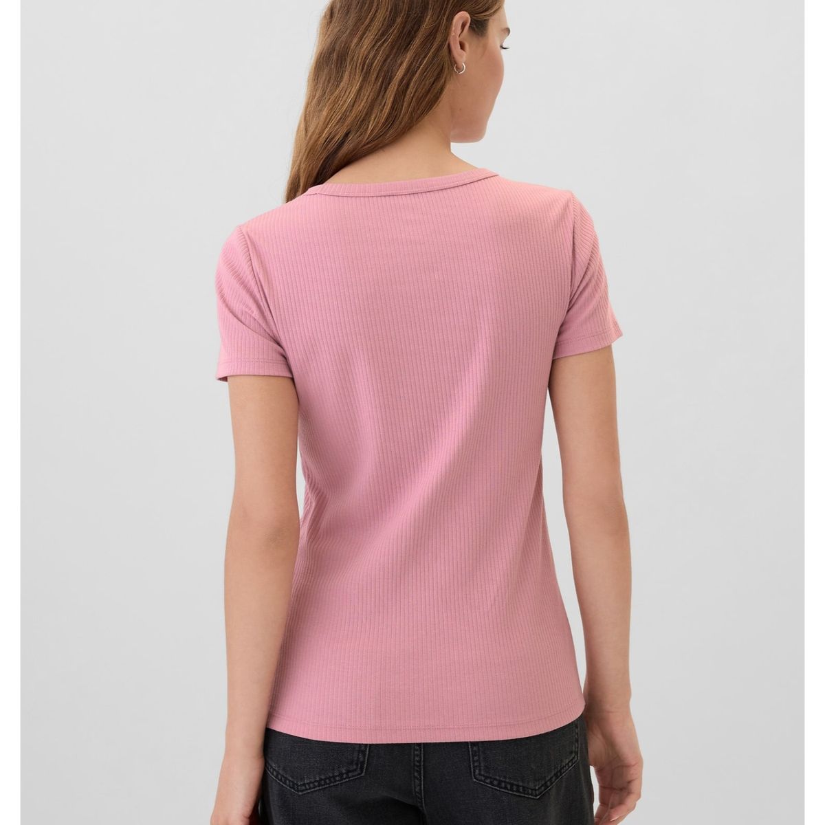 GAP - Polera Mujer Ribbed Rosa