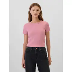 GAP - Polera Mujer Ribbed Rosa