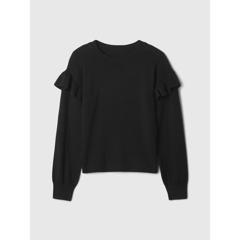 GAP - Sweater Niña Ruffle Negro