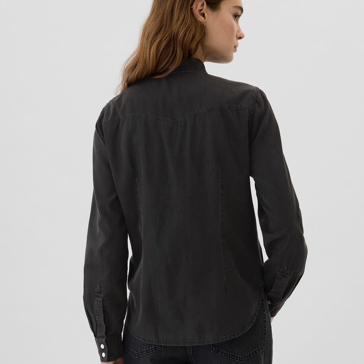 GAP - Camisa Mujer Denim Negro