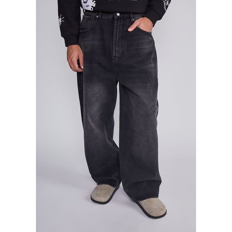 SIOUX - Jeans Hombre Super Baggy Negro Sioux