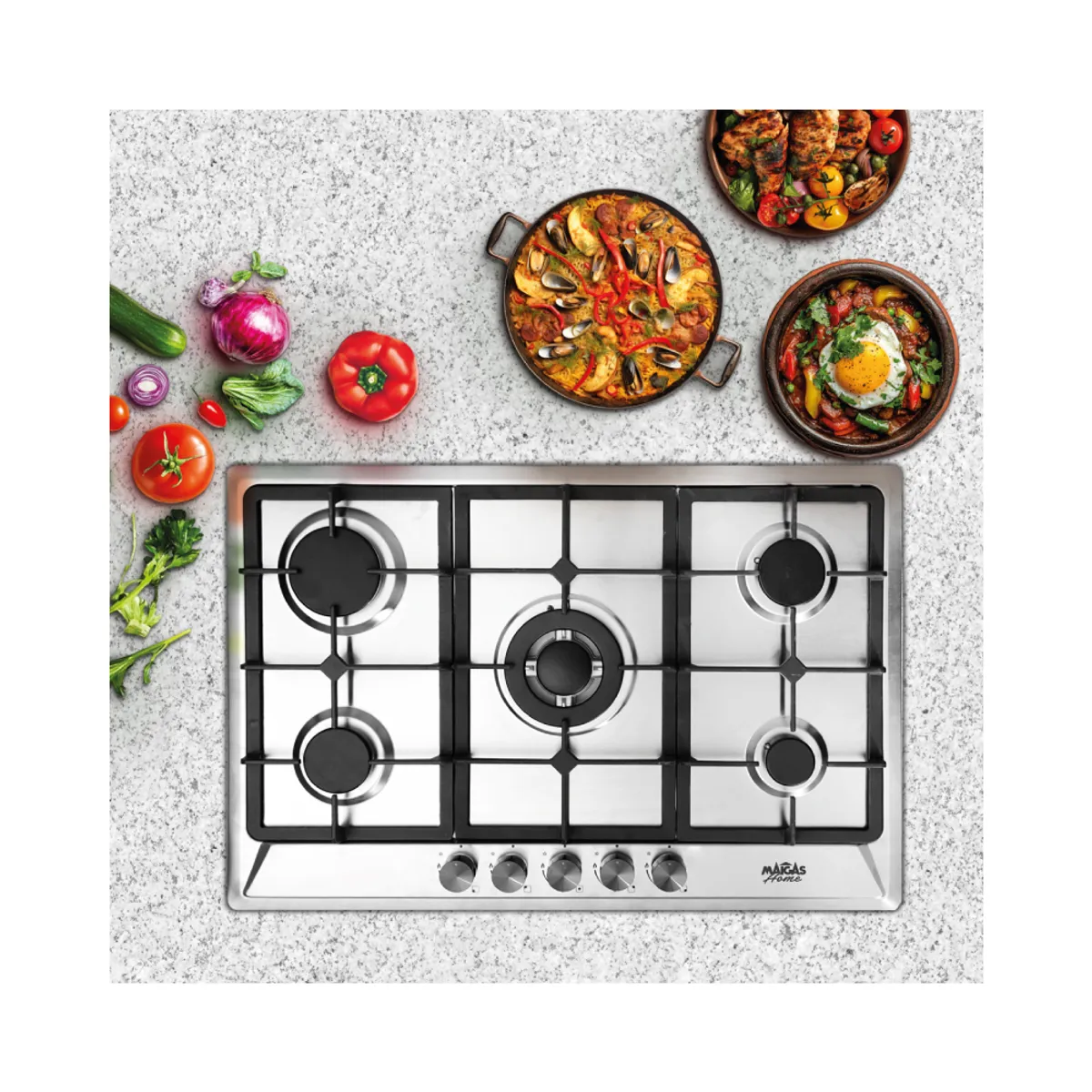 MAIGAS - Encimera a Gas 5 Platos Deluxe HBS5706
